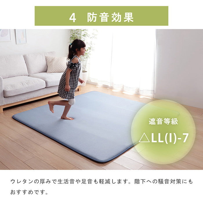 ラグ 長方形 冷たい 冷感 滑りにくい 防音 ボリューム 厚い へたりにくい シンプル 無地 約3畳 約180×240cm グレー ネイビー ihk-1293040135102の画像