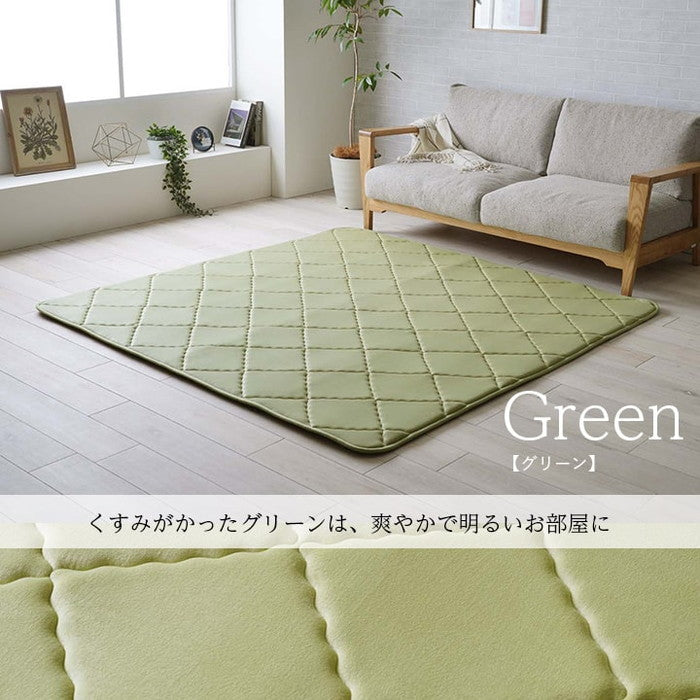 ラグ 滑りにくい 防音 ボリューム 厚い 洗える 手洗い 乾きやすい もっちり 無地 約185×240cm 約3畳 床暖房 ホットカーペット対応 こたつ敷布団 ベージュ グリーン グレー ihk-1294860026401の画像
