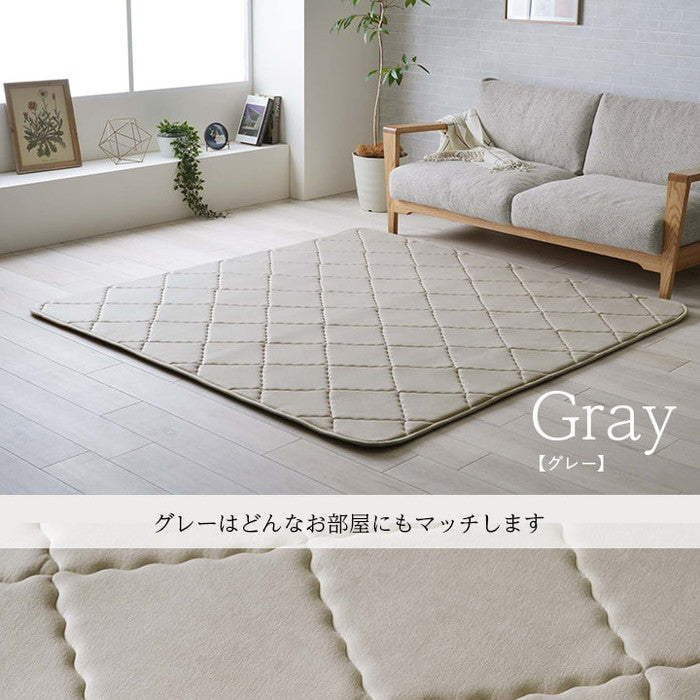 ラグ 滑りにくい 防音 ボリューム 厚い 洗える 手洗い 乾きやすい もっちり 無地 約185×240cm 約3畳 床暖房 ホットカーペット対応 こたつ敷布団 ベージュ グリーン グレー ihk-1294860026401の画像