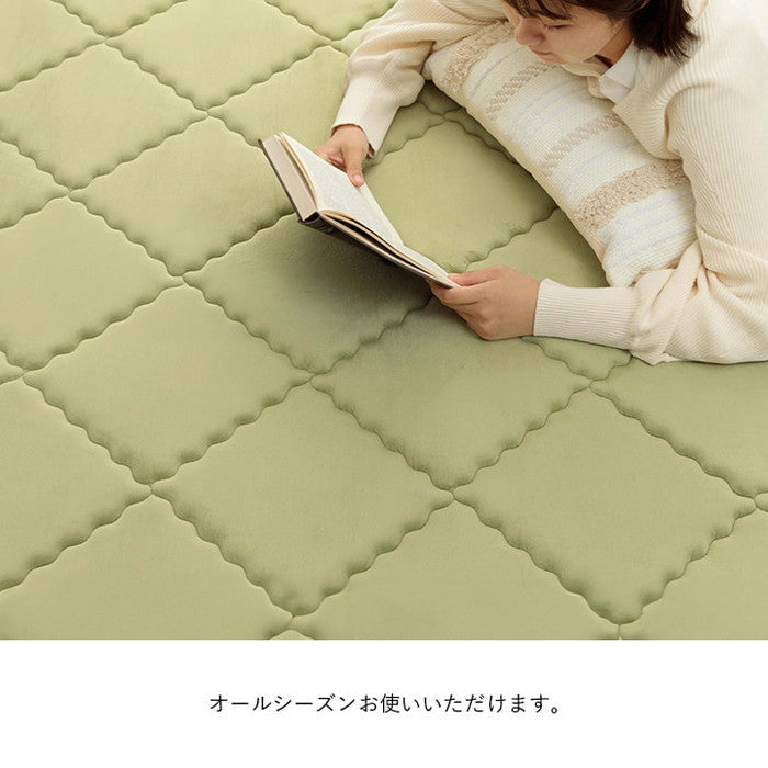 ラグ 滑りにくい 防音 ボリューム 厚い 洗える 手洗い 乾きやすい もっちり 無地 約185×240cm 約3畳 床暖房 ホットカーペット対応 こたつ敷布団 ベージュ グリーン グレー ihk-1294860026401の画像