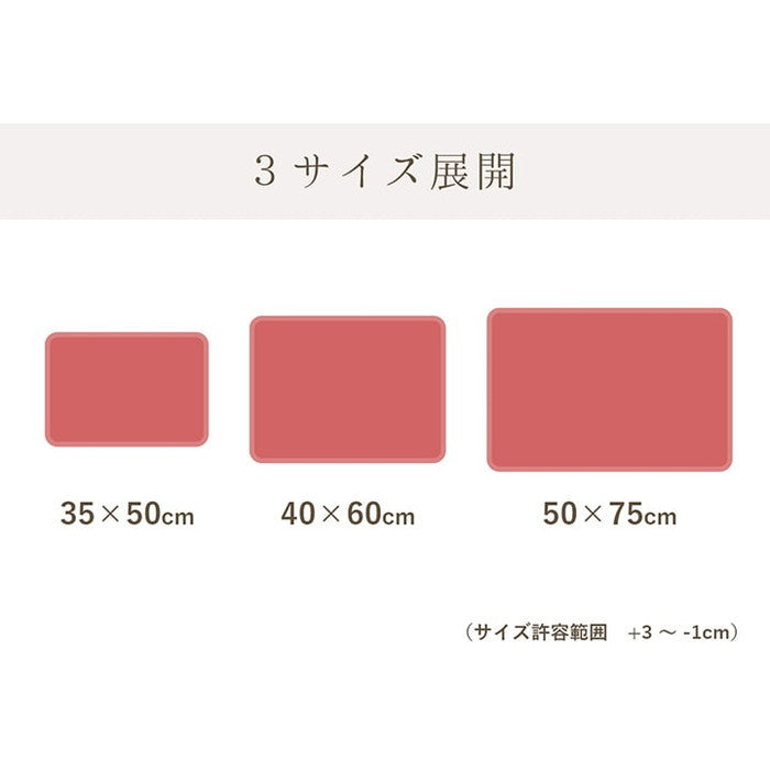 バスマット 速乾 吸水性抜群 タオル地風 さらっと 約35×50cm ブルー グレー アイボリー ピンク ihk-1302120040201