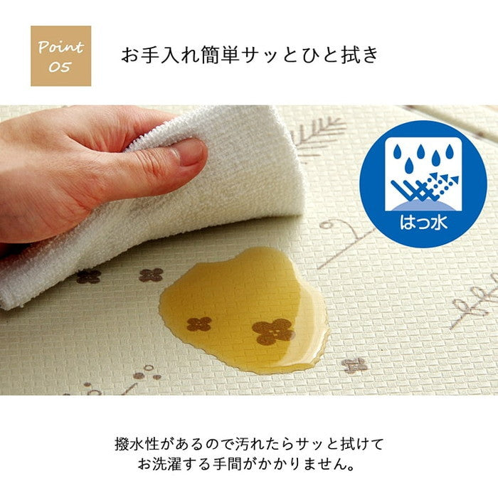 キッチンマット PVC使用 お手入れ簡単 拭ける お掃除ロボ対応 すべりにくい 薄手 耐圧分散 北欧風 約45×180cm アイボリー ピンク ihk-1302280140701