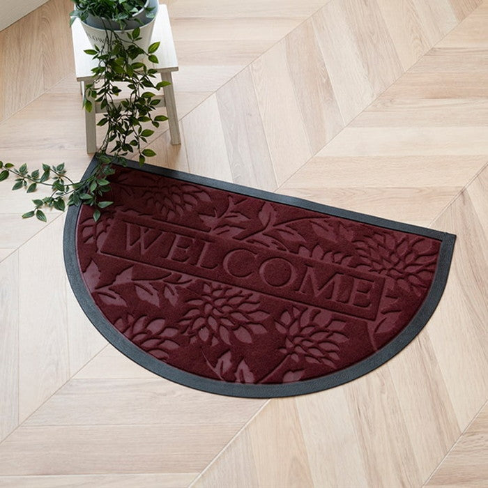玄関マット リーフ柄 屋外用 ハウス 約50×80cm ワイン ihk-1310700281701の画像