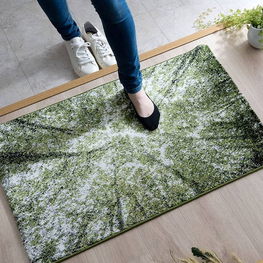玄関マット トルコ製 ウィルトン織り 森 約60×90cm 抗菌防臭 消臭機能 へたりにくい ihk-1311050011801の画像