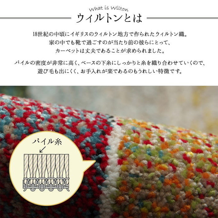 玄関マット トルコ製 ウィルトン織り 約60×90cm 抗菌防臭 消臭機能 へたりにくい ihk-1311070011801の画像