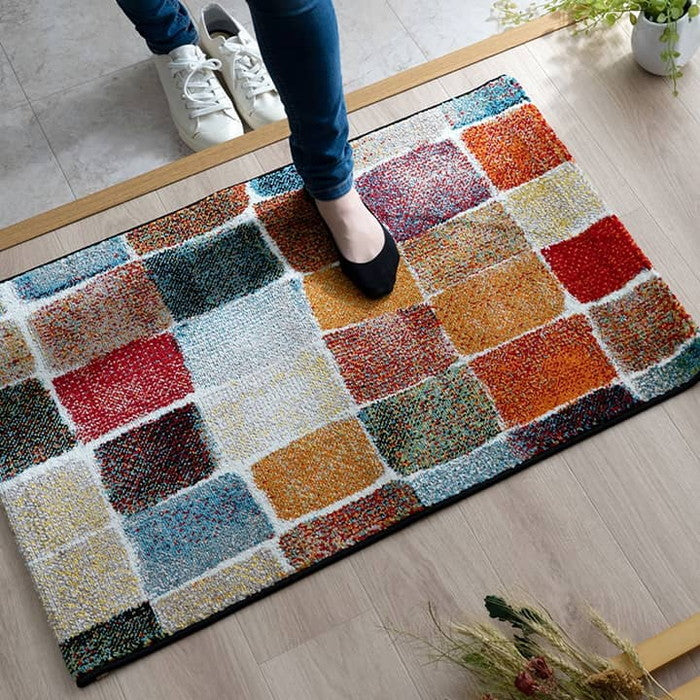 玄関マット トルコ製 ウィルトン織り 約70×120cm 抗菌防臭 消臭機能 へたりにくい ihk-1311070016401の画像