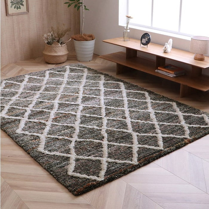 ウィルトン カーペット 長方形 幾何柄 抗菌防臭 約200×250cm ihk-1320270010601の画像