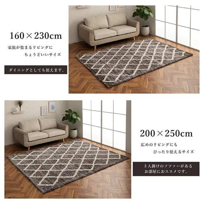 ウィルトン カーペット 長方形 幾何柄 抗菌防臭 約200×250cm ihk-1320270010601の画像