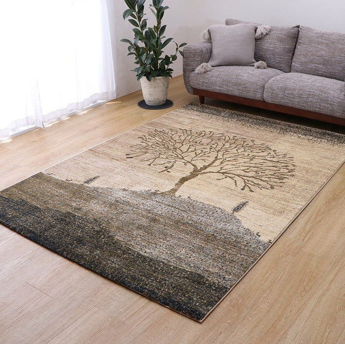 ウィルトン カーペット 長方形 風景画 抗菌防臭 約80×140cm ihk-1320760010101の画像