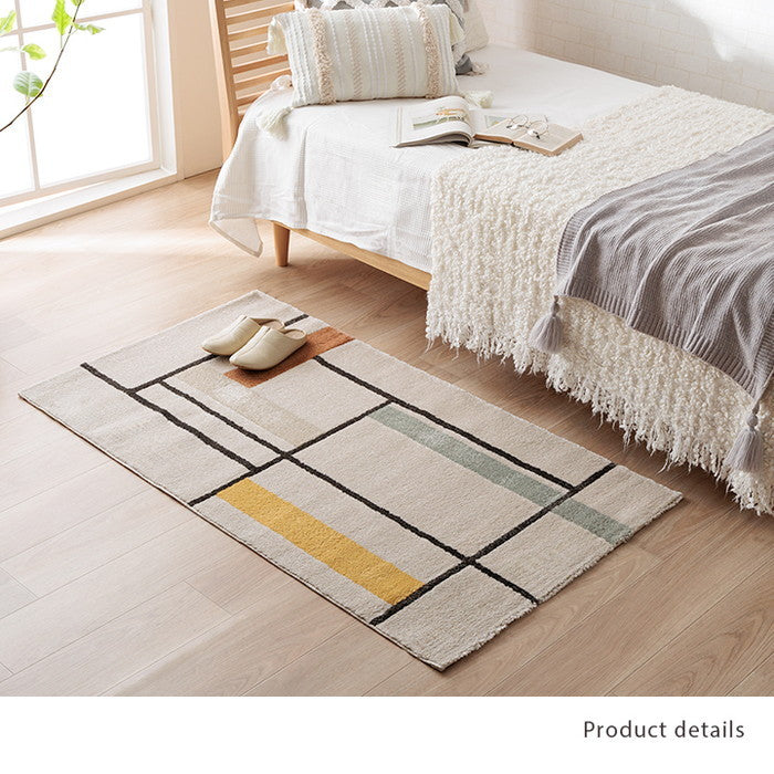 カーペット デザインラグ ウィルトンカーペット ルームマット ラグマット 長方形 北欧柄 ライン柄 約80×140cm ihk-1321670010101の画像