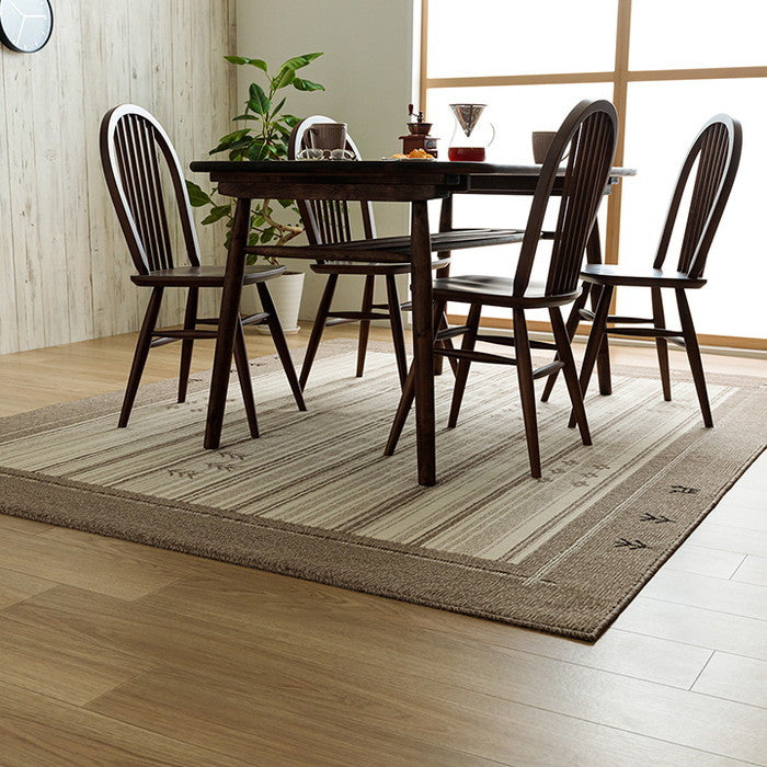 カーペット 抗菌ラグ 消臭ラグ 抗ウイルス ホットカーペット対応 ダイニング ラグ 長方形 ギャベ柄 約190×240cm ブラウン グレー ihk-1341440062003の画像