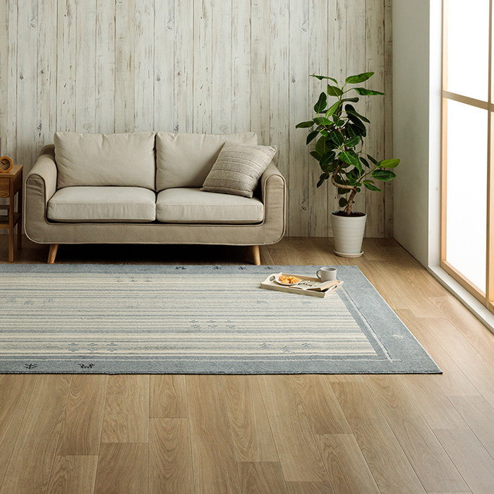 カーペット 抗菌ラグ 消臭ラグ 抗ウイルス ホットカーペット対応 ダイニング ラグ 長方形 ギャベ柄 約190×240cm ブラウン グレー ihk-1341440062003の画像