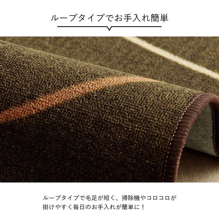 デスクカーペット キッズルームマット デスクワークマット モダン柄 撥水 約110×133cm ブラック ダークグリーン ihk-1341480030503の画像