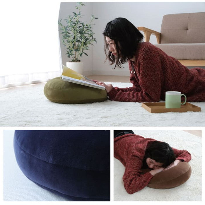 クッション 無地 もっちり セアテ 40R×6cm ブラック ネイビー グリーン ブラウン ihk-1380000000481の画像