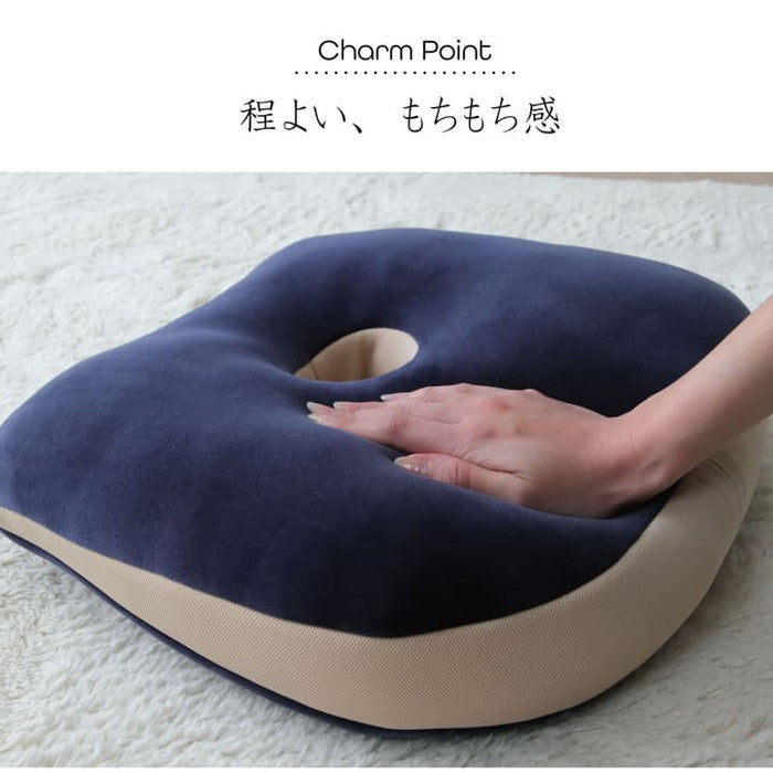 クッション 無地 もっちり 快適フィット 40×37cm ブラック ネイビー グリーン ブラウン ihk-1380000000489の画像