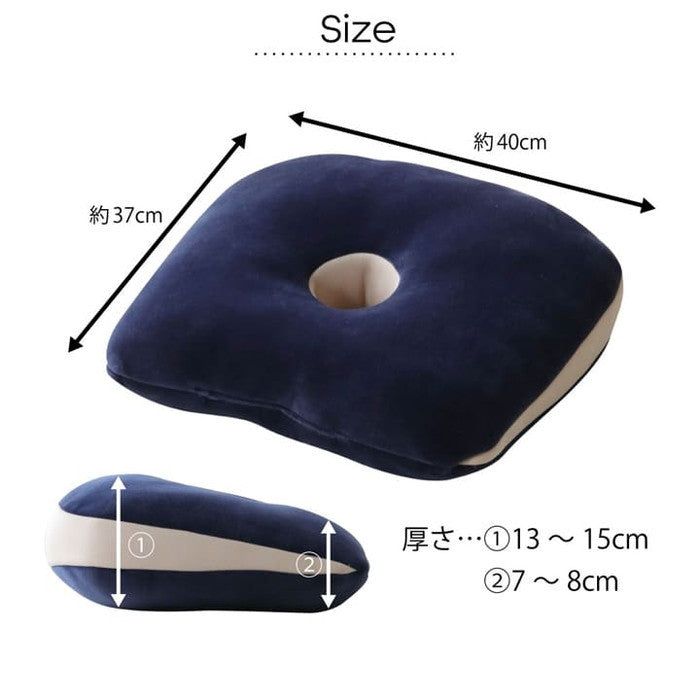 クッション 無地 もっちり 快適フィット 40×37cm ブラック ネイビー グリーン ブラウン ihk-1380000000489の画像