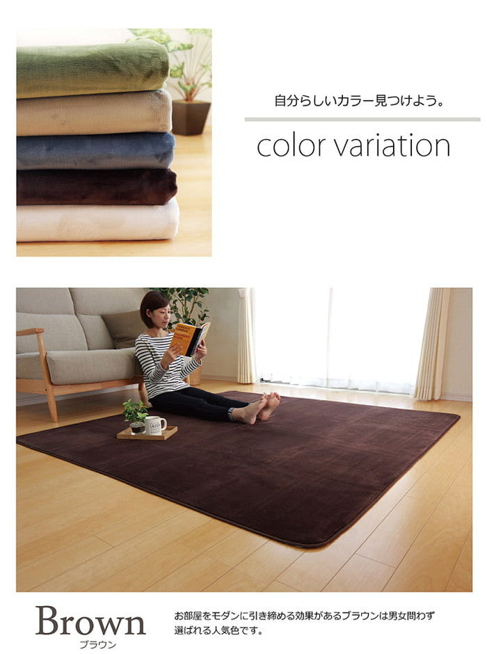 ラグ カーペット だ円 洗える 抗菌 防臭 無地 ピオニー 約140×200cm楕円 ホットカーペット対応 グリーン ブルー アイボリー ベージュ ブラウン ihk-1380000001057の画像