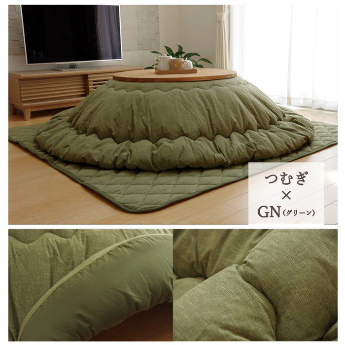 こたつ布団 だ円 楕円 掛け単品 デニム 先染めデニムIT 約185×225cm楕円 厚掛けタイプ ブラック カーキ グレー ネイビー ihk-1380000002487の画像