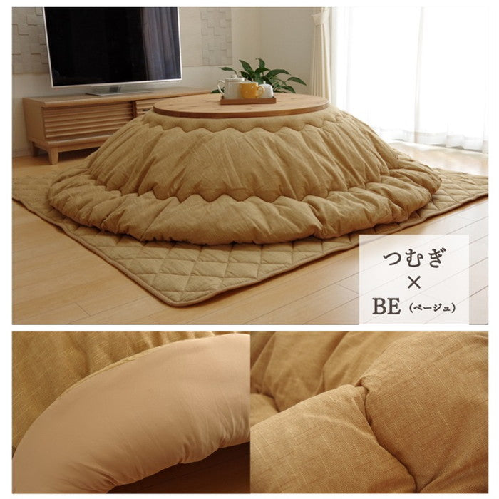 こたつ布団 だ円 楕円 掛け単品 デニム 先染めデニムIT 約185×225cm楕円 厚掛けタイプ ブラック カーキ グレー ネイビー ihk-1380000002487の画像