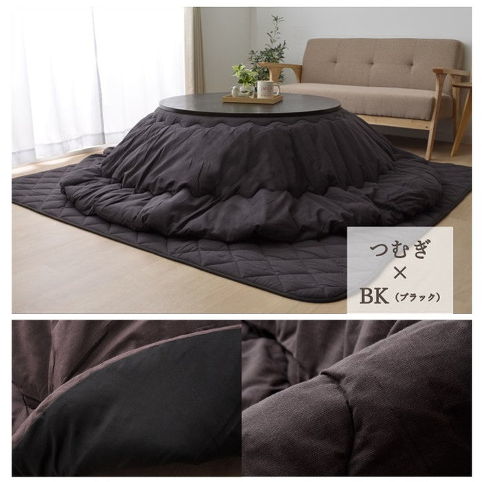 こたつ布団 だ円 楕円 掛け単品 デニム 先染めデニムIT 約185×225cm楕円 厚掛けタイプ ブラック カーキ グレー ネイビー ihk-1380000002487の画像