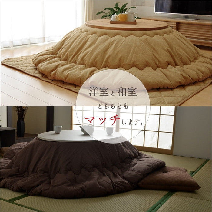 こたつ布団 だ円 楕円 掛け単品 デニム 先染めデニムIT 約185×225cm楕円 厚掛けタイプ ブラック カーキ グレー ネイビー ihk-1380000002487の画像