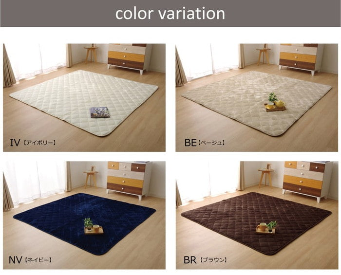 こたつ敷き布団 長方形 キルトラグ ラグ カーペット 無地 フランネル 17フランIT 抗菌防臭 約145×175cm ホットカーペット対応 アイボリー ベージュ ネイビー ブラウン ihk-1380000002903の画像