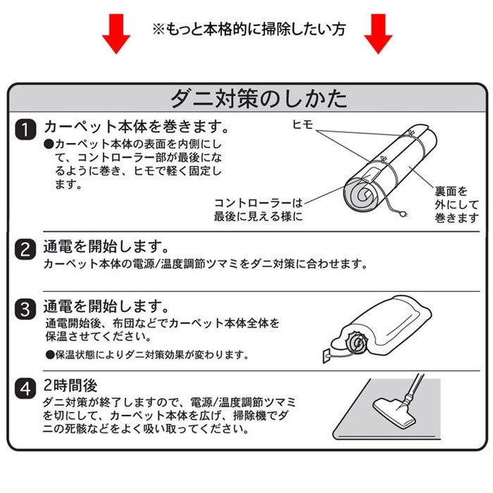 電気カーペット ホットカーペット 本体 単品 約1畳 正方形 約135×135cm 暖房 ihk-1380000024379