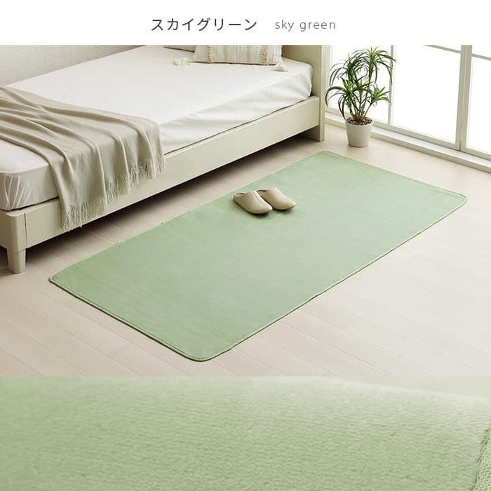 ラグ カーペット だ円 洗える 抗菌防臭 低ホルムアルデヒド 滑り止め付き 薄手 お手入れ簡単 無地 パウダーブルー 約140×200cm楕円 ホットカーペット対応 パウダーブルー スカイグリーン パールグレー ライトピンク ihk-1380000025960の画像