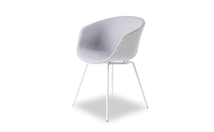 モーブ ダイニング チェア スチールレッグ ハーフカバー MAUVE Dining Chair SteelLeg HalfCover シェル 白 黒 内側 ファブリック 3年保証付 デザイナーズ ジェネリック家具 リプロダクト inv-665h-qeの画像