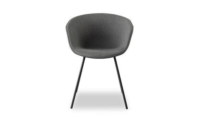 モーブ ダイニング チェア スチールレッグ ハーフカバー MAUVE Dining Chair SteelLeg HalfCover シェル 白 黒 内側 ファブリック 3年保証付 デザイナーズ ジェネリック家具 リプロダクト inv-665h-qeの画像