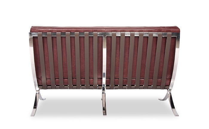 ミース・ファン・デル・ローエ バルセロナ チェア 2P BARCELONA Chair 2P オイルドレザー 本革 3年保証付 デザイナーズ ジェネリック家具 リプロダクト inv-8006bl-oilの画像