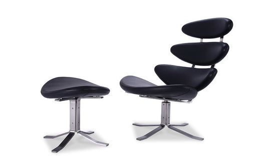 ポール・M・ヴォルザー コロナ チェア＆オットマン CORRONA Chair＆Ottoman ファブリックA 3年保証付 inv-8804blc-fba