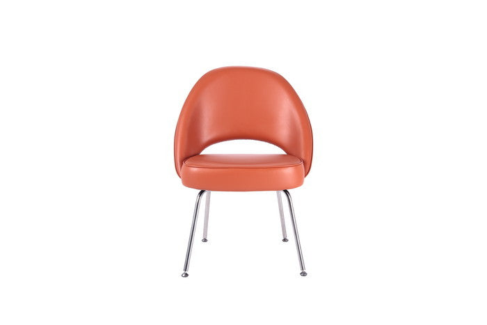 エーロ・サーリネン カンファレンス アームレスチェア スチールレッグ CONFERENCE Armless Chair Steel Leg セミアニリンレザー 本革 3年保証付 デザイナーズ ジェネリック家具 リプロダクト inv-fg47-semiの画像