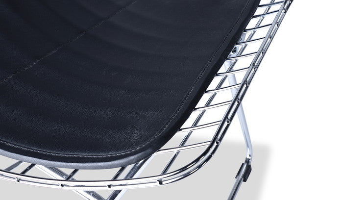 ハリー・ベルトイア ワイヤー サイドチェア WIRE Side Chair セミアニリンレザー 本革 3年保証付 デザイナーズ ジェネリック家具 リプロダクト inv-js-8811xaの画像