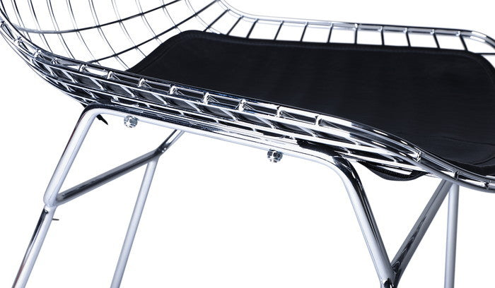 ハリー・ベルトイア ワイヤー サイドチェア WIRE Side Chair セミアニリンレザー 本革 3年保証付 デザイナーズ ジェネリック家具 リプロダクト inv-js-8811xaの画像