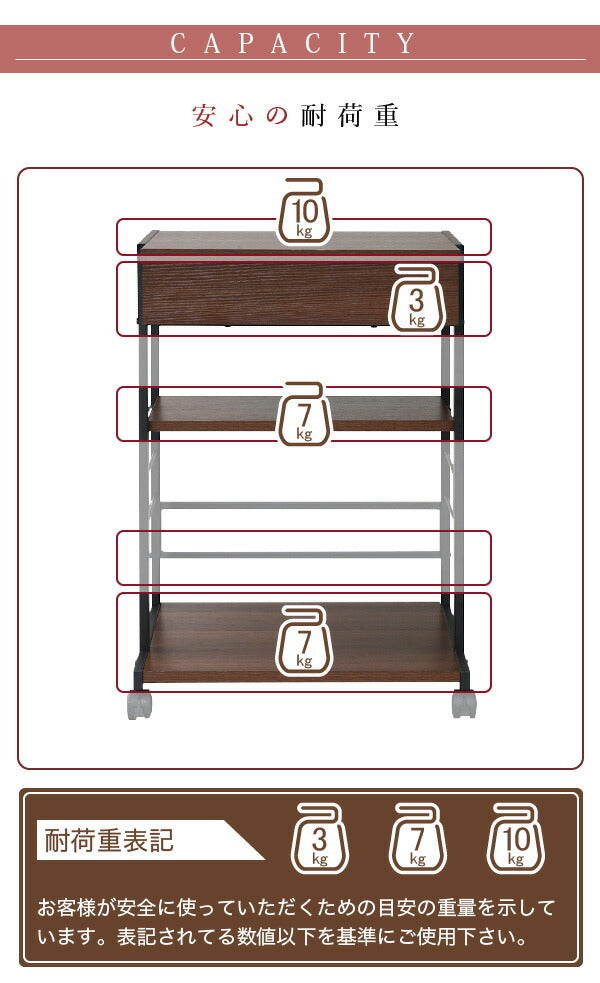 2WAYパソコンデスク 複合機ラック サイドラック プリンターラック サイドチェスト PCデスク サイドテーブル jk-kks-0012の画像