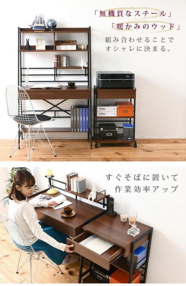 2WAYパソコンデスク 複合機ラック サイドラック プリンターラック サイドチェスト PCデスク サイドテーブル jk-kks-0012の画像