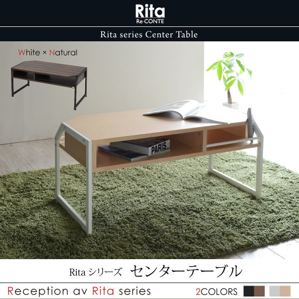 テーブル ローテーブル Rita 北欧風センターテーブル 北欧 テイスト おしゃれ 木製 スチール ホワイト ブラック jk-rt-007の画像