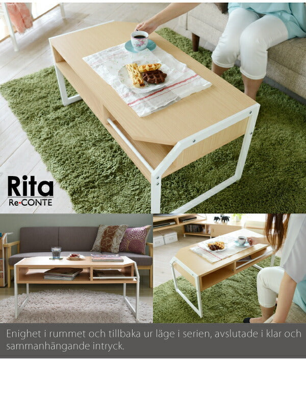 テーブル ローテーブル Rita 北欧風センターテーブル 北欧 テイスト おしゃれ 木製 スチール ホワイト ブラック jk-rt-007の画像