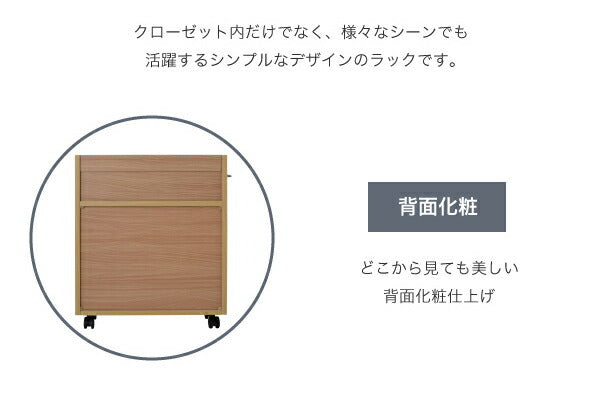 クローゼット ラック 収納 2個セット A4ファイル 幅26.5 奥行58 .5 キャスター付き ワイド ワゴン 大容量 日用品 生活用品 隙間 収納 棚 本棚 コミック スライド jk-sgt-0136