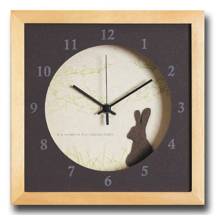 北欧テイスト インテリアクロック 時計 VerdureClock Rabbit NA ナチュラル DC-3010 保証付 店舗 カフェ ラウンジ ロビー ホテル 法人 kar-4020155s1の画像