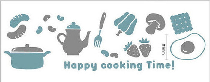 Mini Wall Stickers ミニウォールステッカー Happy Cooking Time OSH-9018 店舗 カフェ ラウンジ ロビー ホテル 法人 kar-4046027s1の画像