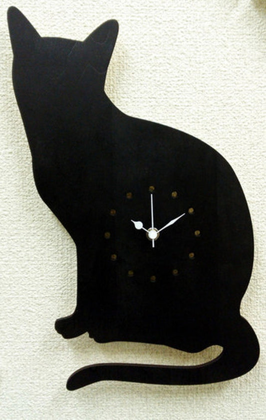 動物 シルエット 掛け時計 Silhouette Clock Cat ネコ 保証付 sk-1001 kar-4534028s1