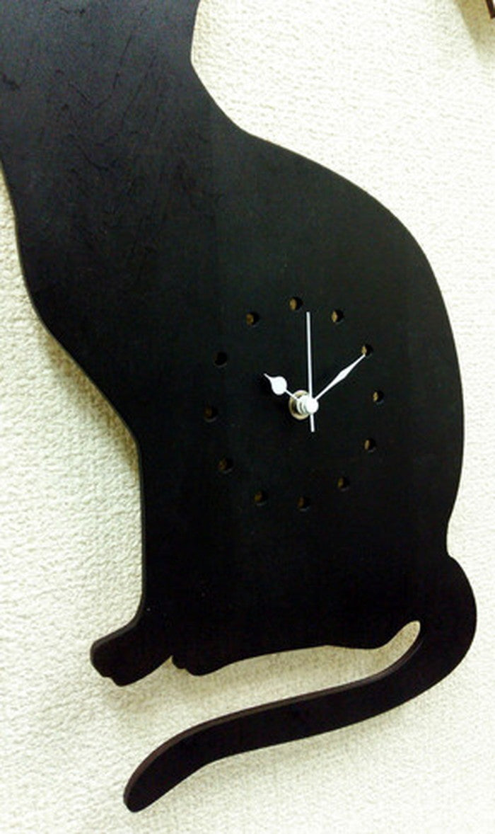 動物 シルエット 掛け時計 Silhouette Clock Cat ネコ 保証付 sk-1001 kar-4534028s1