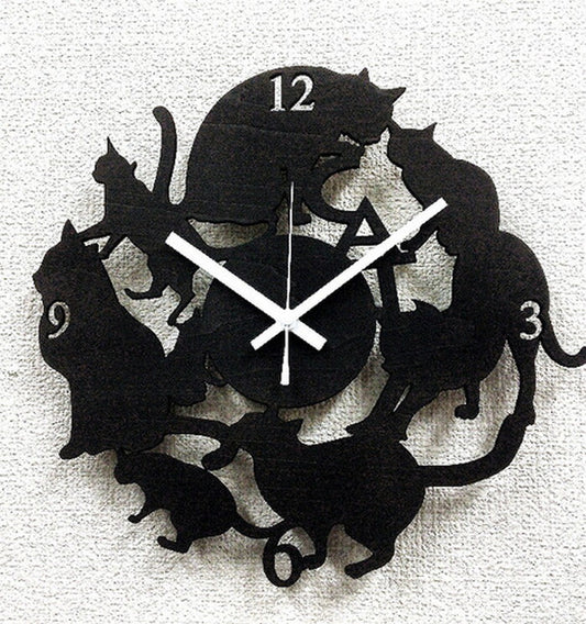 シルエットクロック Silhouette Clock2 CAT Cat ネコ Black 保証付 sk-2002 kar-4650408s1