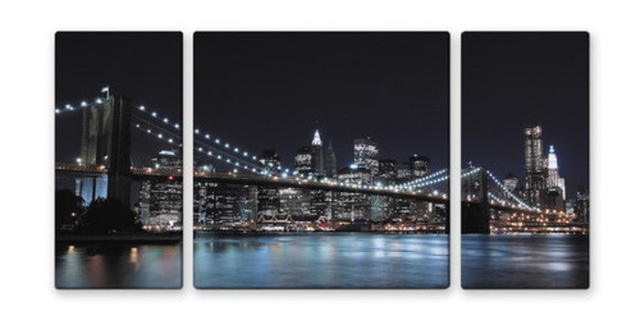 CANVAS ART キャンバスアート BrooklynBridge ブルックリンブリッジ Lサイズ W1000×H500 3枚組 US-2001 店舗 カフェ ラウンジ ロビー ホテル 法人 kar-4999340s2の画像