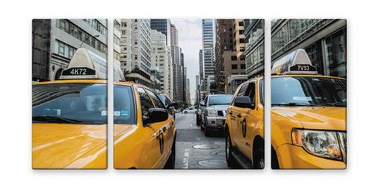 CANVAS ART キャンバスアート New York Yellow Cab ニューヨーク イエローキャブ Mサイズ W600×H300 3枚組 US-1006 kar-4999353s1