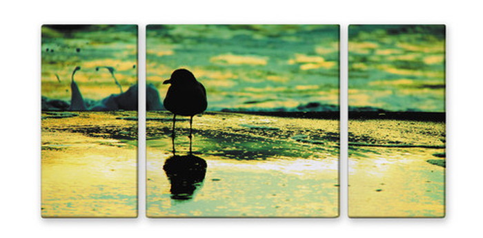 CANVAS ART キャンバスアート Seagull カモメ Mサイズ W600×H300 3枚組 US-1009 店舗 カフェ ラウンジ ロビー ホテル 法人 kar-4999358s1の画像