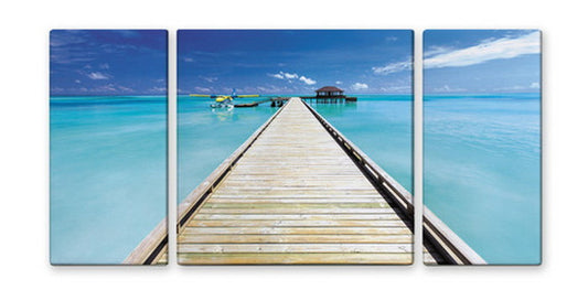 CANVAS ART キャンバスアート Blue Blue Lサイズ W1000×H500 3枚組 US-2010 店舗 カフェ ラウンジ ロビー ホテル 法人 kar-4999359s2の画像