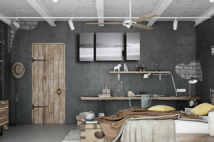 CANVAS ART キャンバスアート surfer-mono サーファー Lサイズ W1000×H500 3枚組 US-2011 店舗 カフェ ラウンジ ロビー ホテル 法人 kar-4999360s2の画像